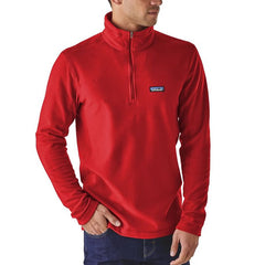 Patagonia Men's Micro D 1/4 Zip Fleece Pullover Front view in use