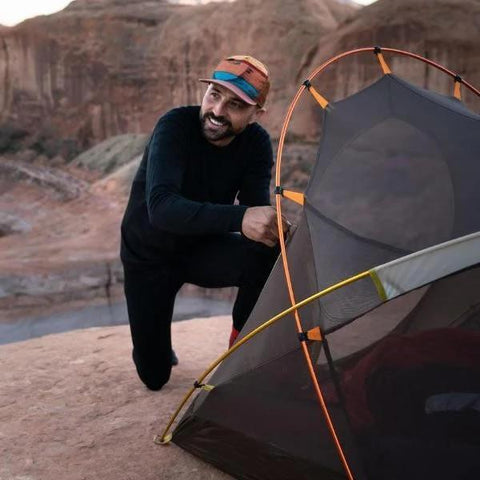 Point6 Men's Merino Base Layer Bottoms in use