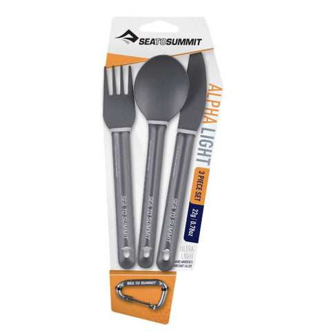 Sea to Summit Alphalight 3 Piece Camp/Hike Cutlery Set - Knife, Fork, Spoon