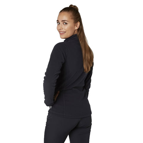 Helly Hansen Women's Daybreaker 1/2 Zip Polartec Fleece Top Navy rear view in use