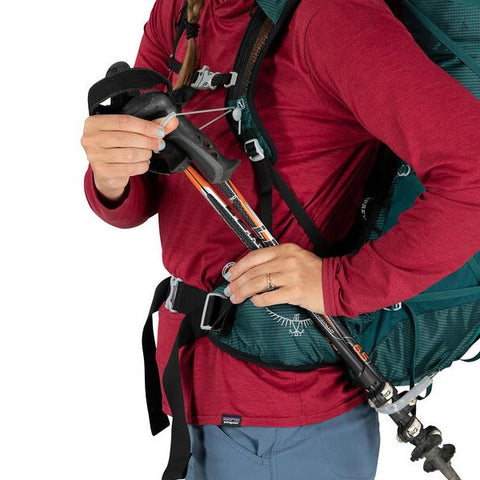 Osprey Eja 58 Litre Women's Ultralight Hiking Backpack stow on the go trekking pole loops