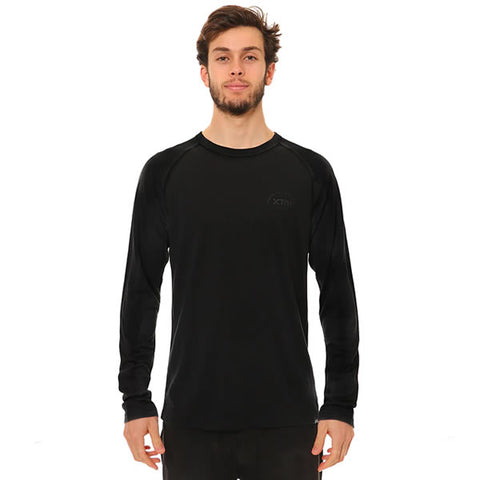 XTM Adventure 170 Long Sleeve Merino Top Black front view in use