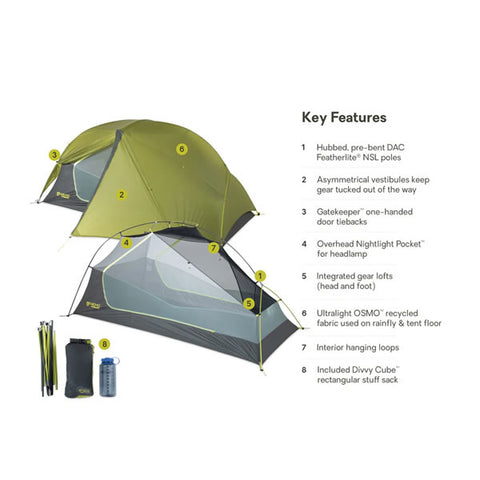 Nemo Dragonfly Osmo 2P: 2 Person Ultralight Backpacking / Hiking Tent