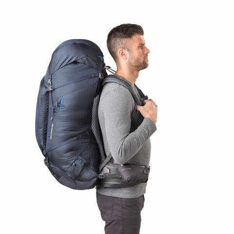 Gregory Baltoro 85 Litre Hiking Backpack Dusk Blue in use