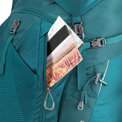 Gregory Deva 70 Litre Women's Hiking Backpack Antigua Green pocket