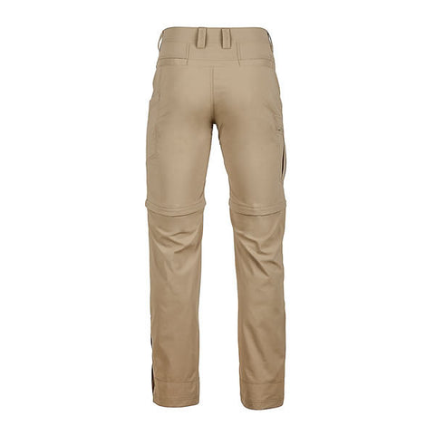 Marmot Men's Transcend Convertible Travel and Hike Pants rear View desert khaki