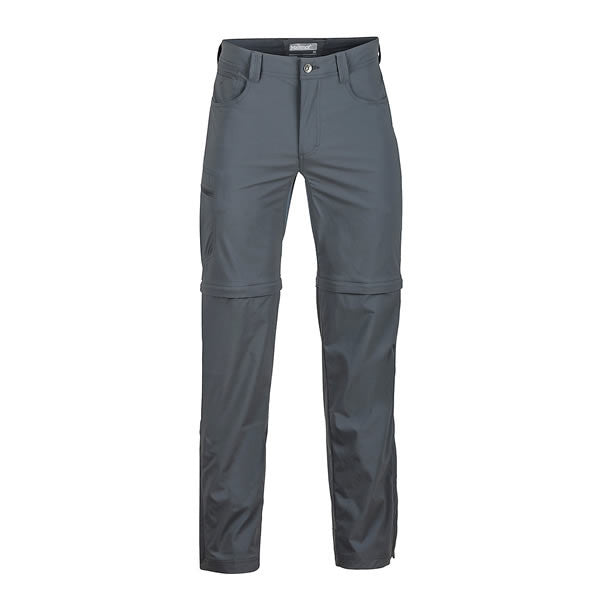 Marmot Men's Transcend Convertible Travel and Hike Pants Front View Slate Grey