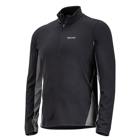 Marmot Mens Excel 1/2 Zip Midweight Active Top Black/Cinder side view