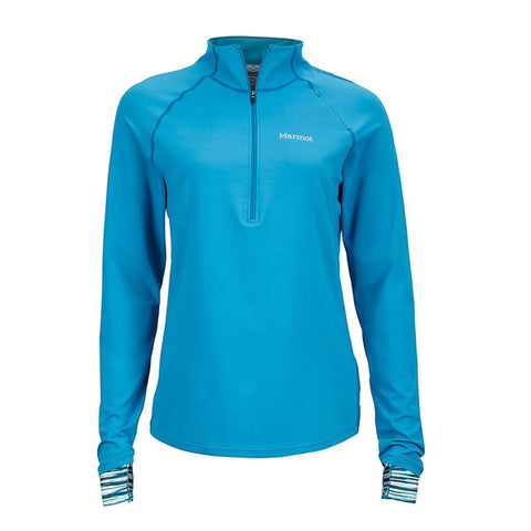 Marmot Women's Excel 1/2 Zip Long Sleeve Top slate blue celtic sprint