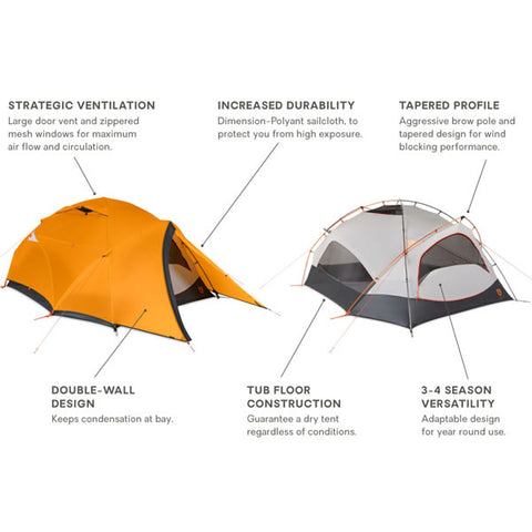 Nemo Kunai 3 Person 3/4 Season Hiking Backpacking Tent features