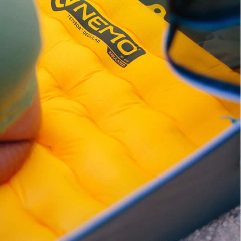 Nemo Tensor Insulated Regular Wide Hiking Mat in use