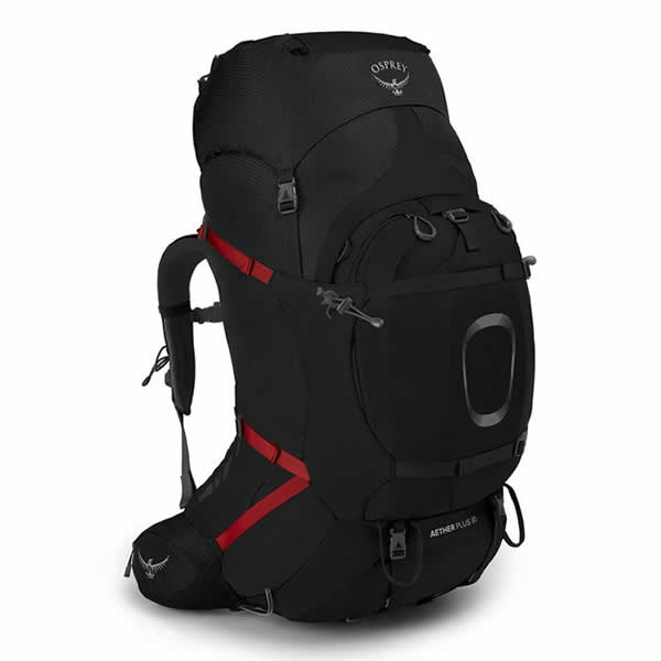 Osprey Aether Plus Men's Hiking Mountaineering Backpack Black