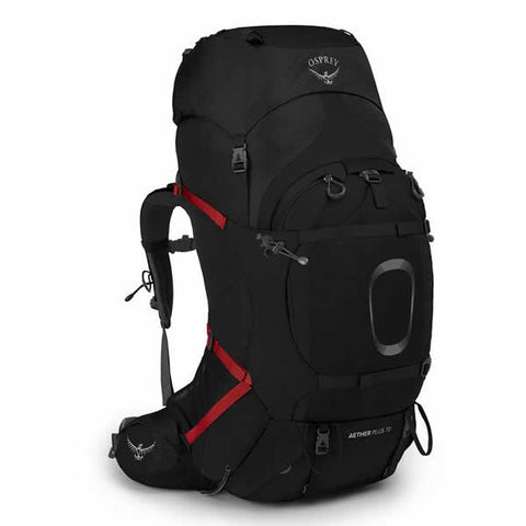 Osprey Aether Plus 70 Men's Hiking Mountaineering Backpack Black