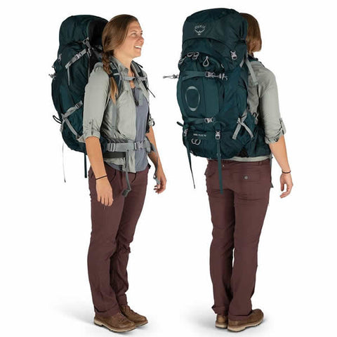 Osprey Ariel Plus 70 Litre Women's Hiking Mountaineering Backpack in use