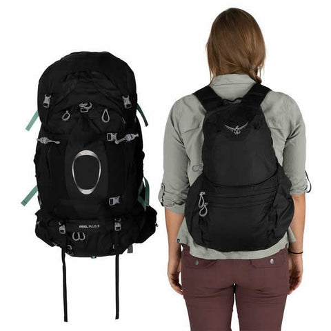 Osprey Ariel Plus 85 Litre Women's Hiking Expedition Mountaineering Backpack lid converts to daypack