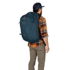 Osprey Farpoint 40 Litre Carry On Travel Backpack in use on back