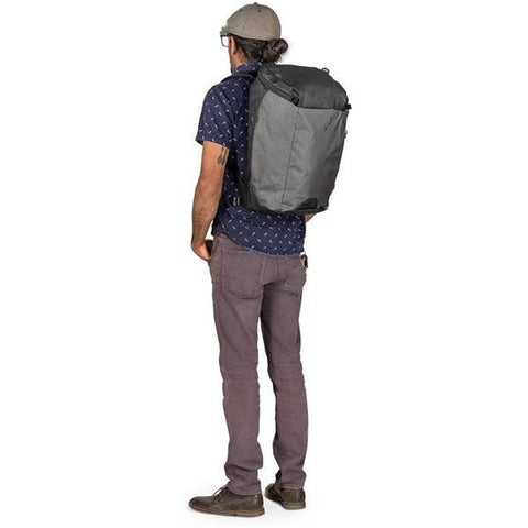 Osprey Transporter 30 Litre Zip Top Commute Daypack with Lap Top Sleeve in use on back