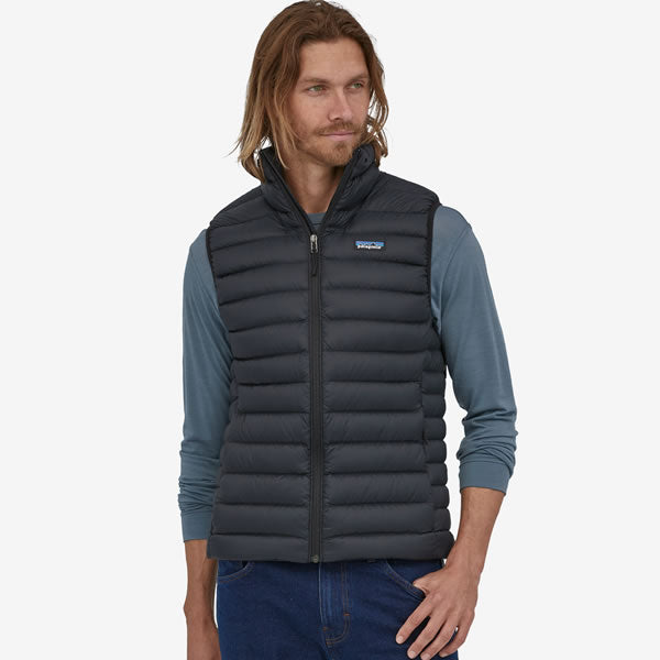 Patagonia Men's Down Sweater Vest Black in use front view