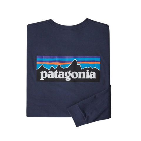 Patagonia Men's Long Sleeve P-6 Logo Responsibili-Tee Classic Navy
