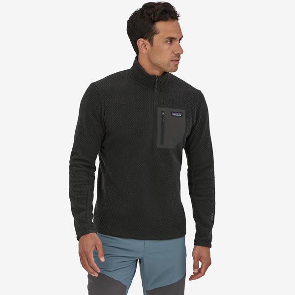 Patagonia Mens R1 Air Zip Neck Fleece Top in use front view