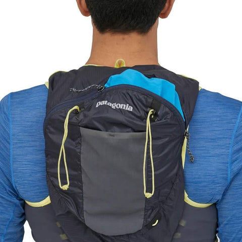 Patagonia Slope Runner Lightweight Hydration Vest 8 Litres with 2 litre hydration bladder in use zipper