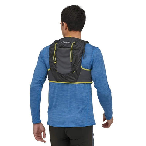 Patagonia Slope Runner Lightweight Hydration Vest 8 Litres with 2 litre hydration bladder in use rear view