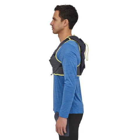 Patagonia Slope Runner Lightweight Hydration Vest 8 Litres with 2 litre hydration bladder in use side view
