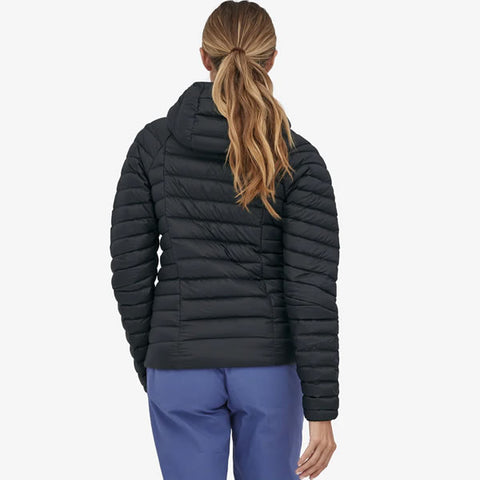 Patagonia Women's Down Sweater Hoody rear view black in use