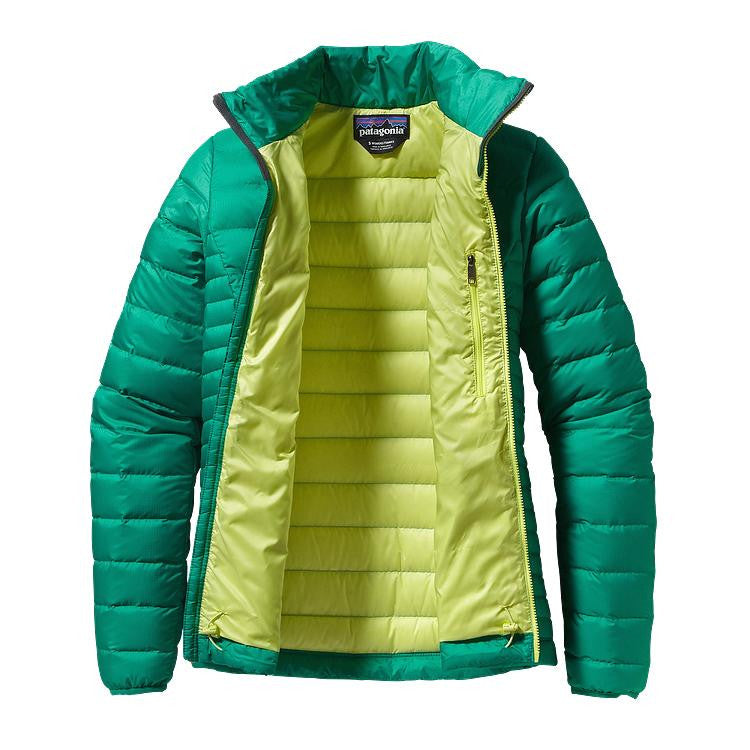 Green down sale jacket women's