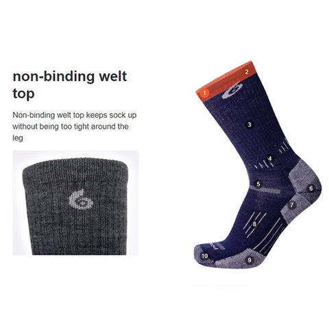 Point6 Sock Features Non-binding welt top