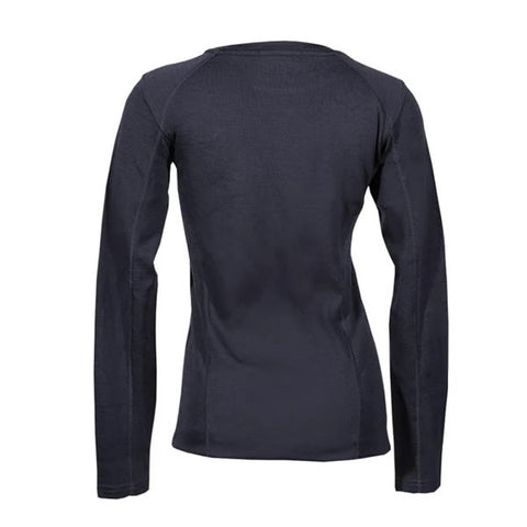 Point6 Women's Long Sleeve Crew Merino Top Black rear