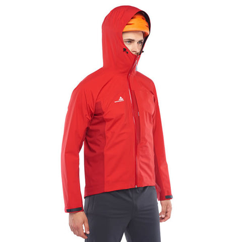 Westcomb Shift LT Hoody Hardshell 3 Layer Jacket with hood over helmet side view