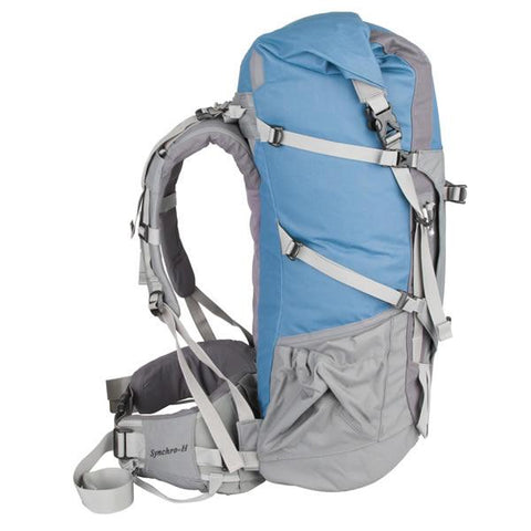Wilderness Equipment Prion 85 Litre Top Loading Canvas Hiking Expedition Backpack Ocean side view