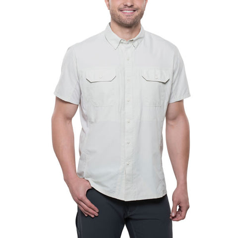 Kuhl Airspeed Men's Short-Sleeve Quick-Dry Travel Shirt front view natural colour