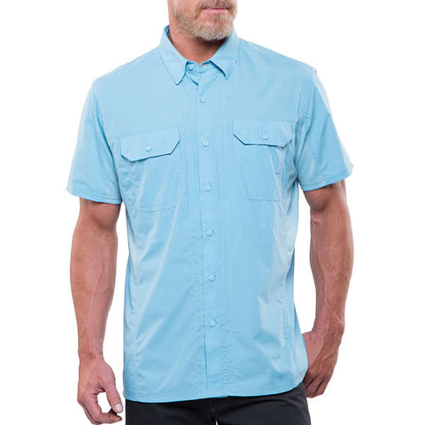Kuhl Airspeed Men's Short-Sleeve Quick-Dry Travel Shirt Sky Blue Front view