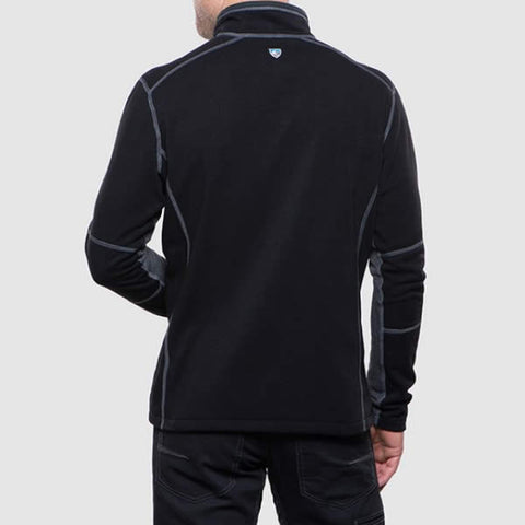 Kuhl Revel Men's 1/4 Zip Fleece Top Pullover Black Steel rear View