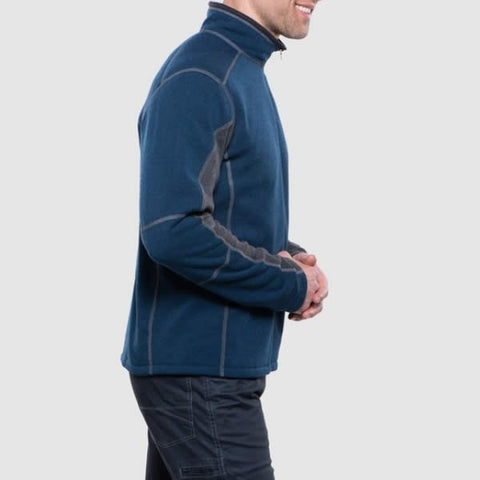 Kuhl Revel Men's 1/4 Zip Fleece Top Pullover Navy Steel side View