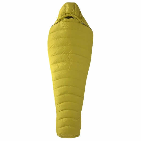 Marmot Hydrogen -1 Degree C Down Sleeping Bag Full view Dark Citrus Olive