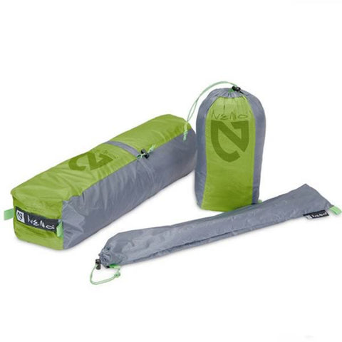 Nemo Equipment Dagger 3P Ultralight Backpacking Tent packaged with tent bag, peg bag and pole bag