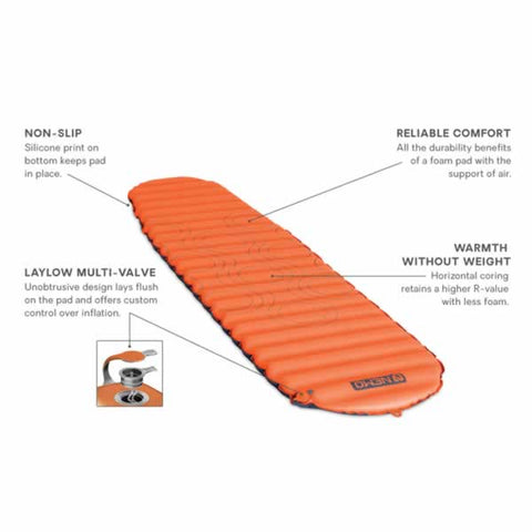 Nemo Flyer Self Inflating Hike Camp Sleeping Mat Long Wide features