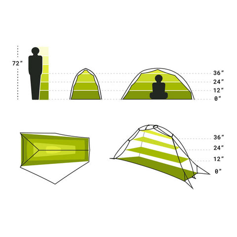Nemo Hornet 1 Person Ultralight Hiking Tent internal space