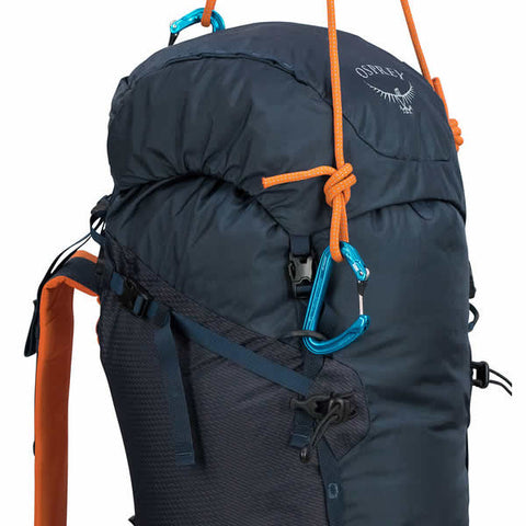 Osprey Mutant 38 litre climbing mountaineering backpack blue fire haul loops