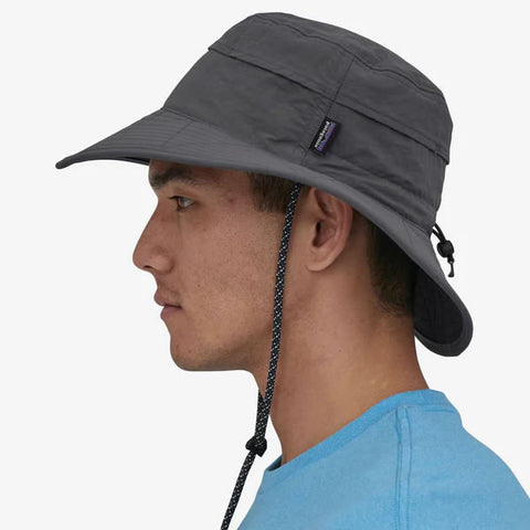 Patagonia Baggies Brimmer Floating Hat Forge Grey in use side view