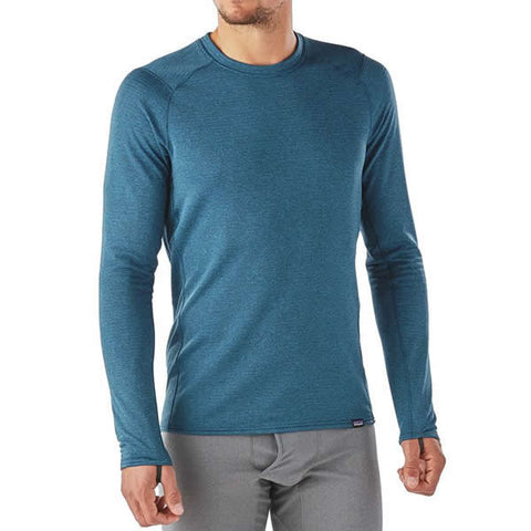 Patagonia Mens Capilene Thermal Weight Crew Thermal Top Front view in use on man