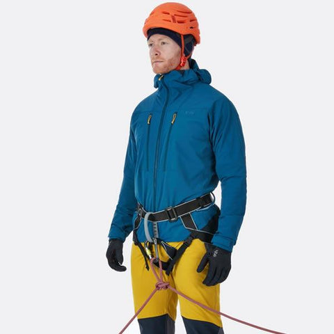 Rab Torque Jacket in use with harness