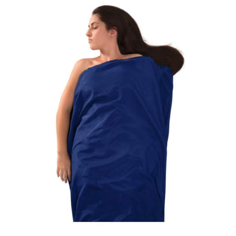 Sea to Summit Silk Cotton Blend Travel Liner for sleeping bag standard navy blue in use