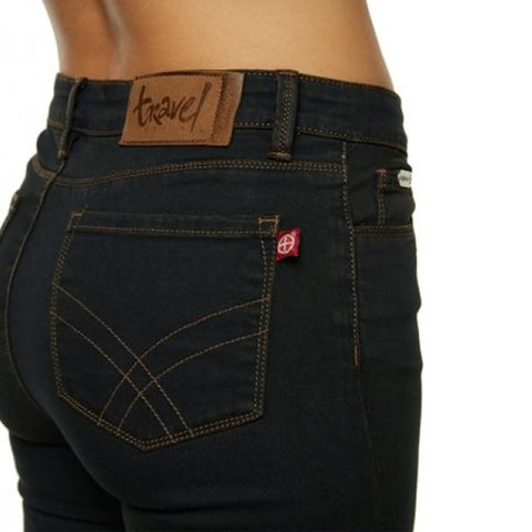 Vigilante Womens Scion Travel Jeans rear view in use zoomed in