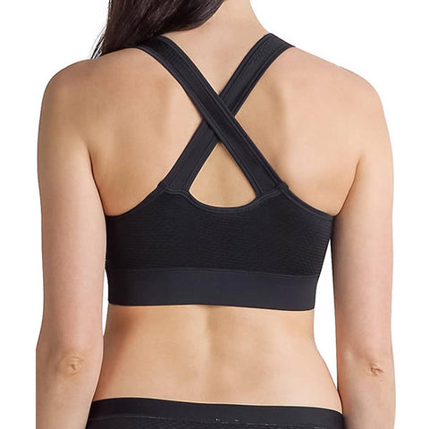 Exofficio Womens Give N Go Sport Mesh Bralette Black rear view in use